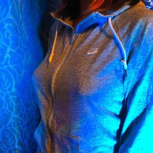 Nike Grey zip up sweater
